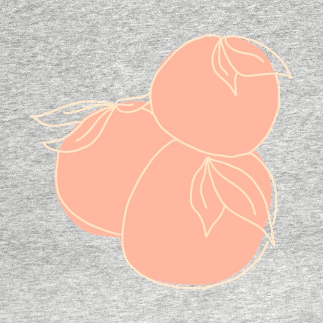 minimalist peaches illustration by cnaukam